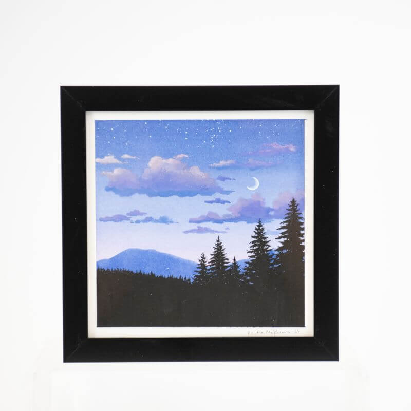 Original Watercolor 6x6 Framed #50