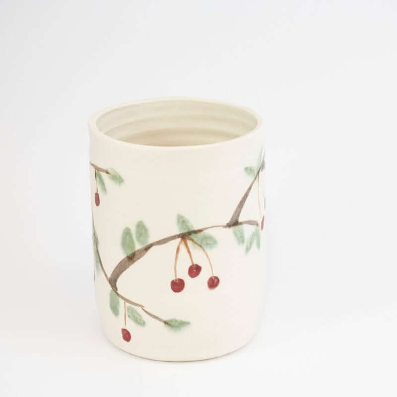 Utensil Holder with Cherries