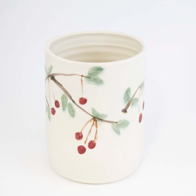 Utensil Holder with Cherries