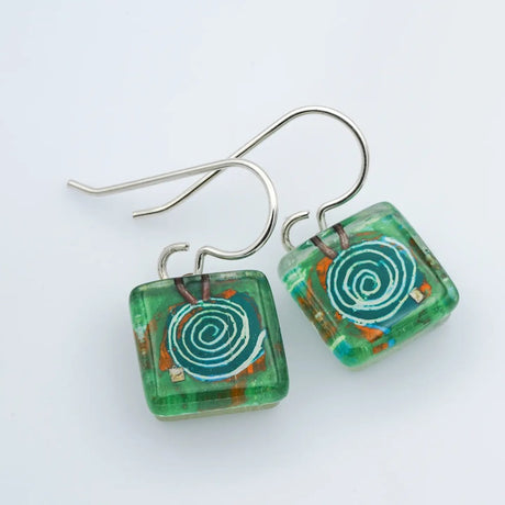 Mesmer Selva Square Earrings from Momo Glassworks at Pinch in Northampton, MA