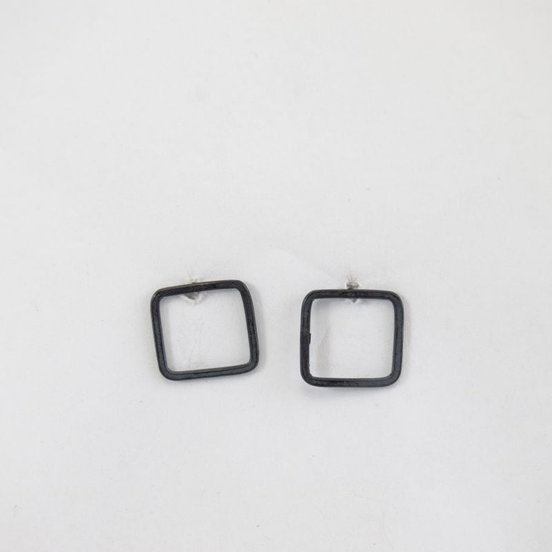 Oxidized Square Stud Earrings