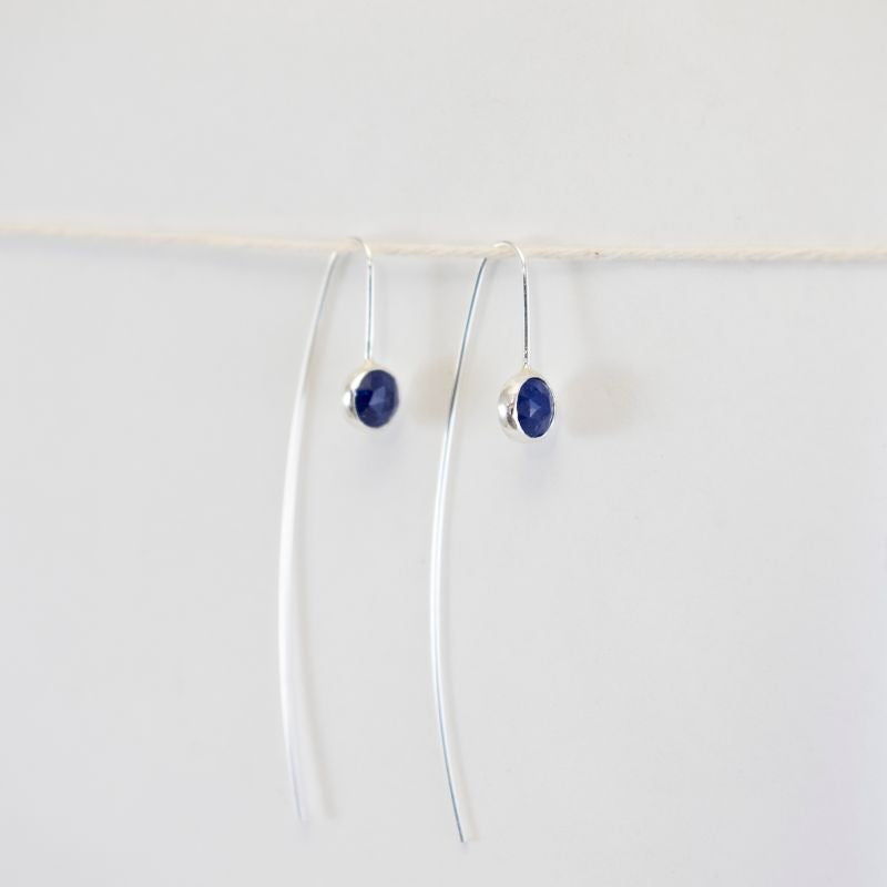 Fishhook Earrings with Lapis