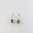 Turquoise and Carnelian Mid Hook Earrings at PINCH