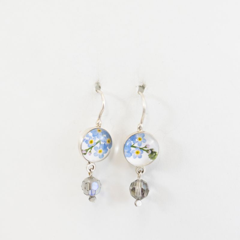 Forget Me Not Earrings with Crystals
