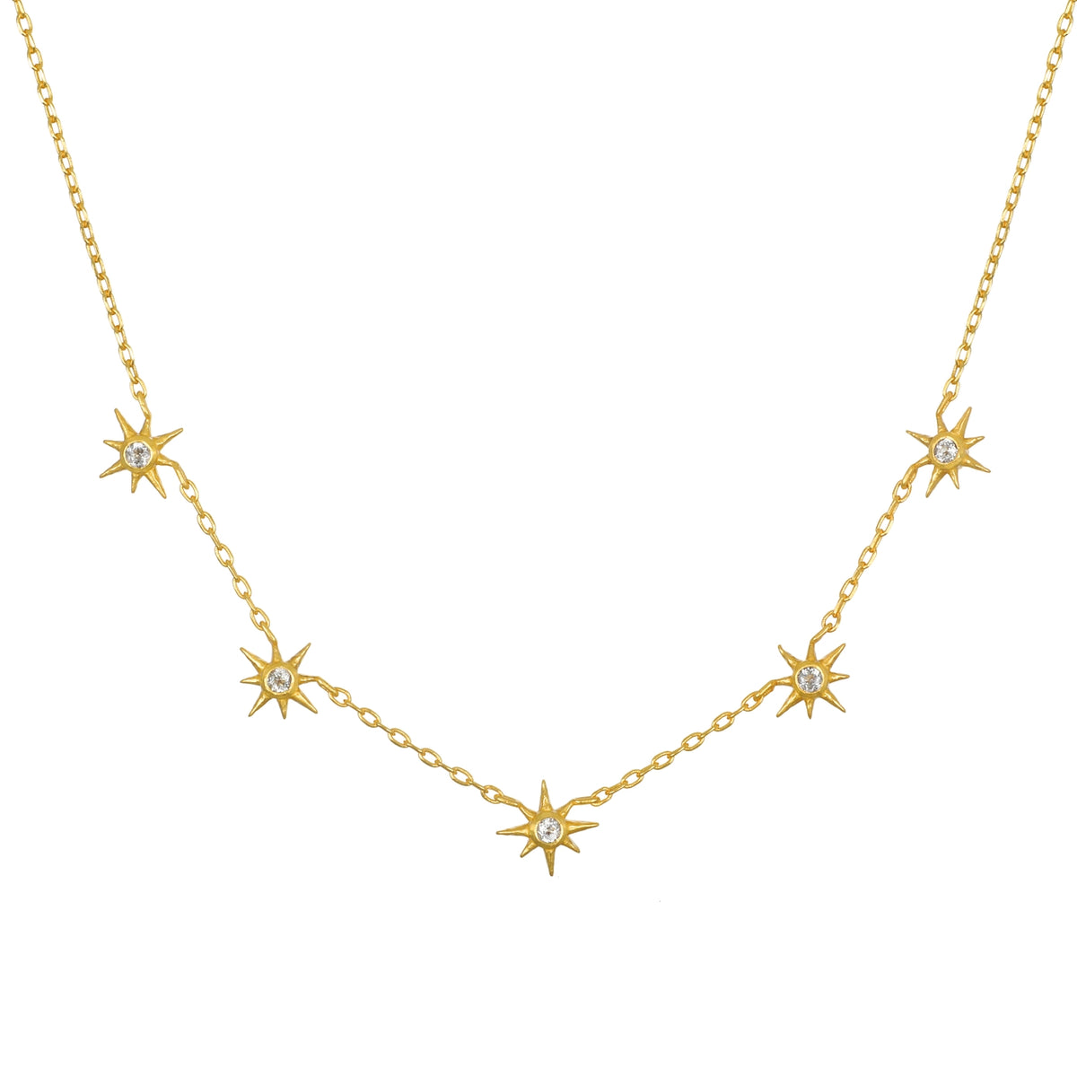 White Topaz Star Choker