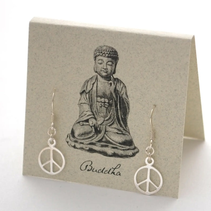 Sterling silver peace sign earrings deals