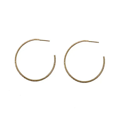 Textured Large Hoop Earrings in Gold from Philippa Roberts at Pinch in Northampton, MA