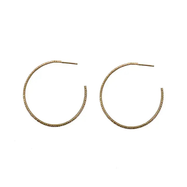 Textured Large Hoop Earrings in Gold from Philippa Roberts at Pinch in Northampton, MA