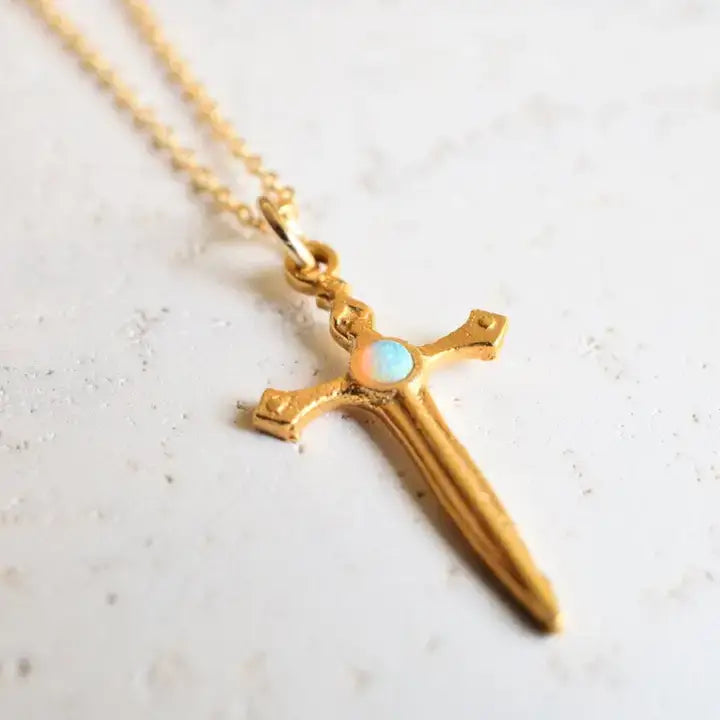 The Immortal One Necklace in Bronze & White Opal at PINCH