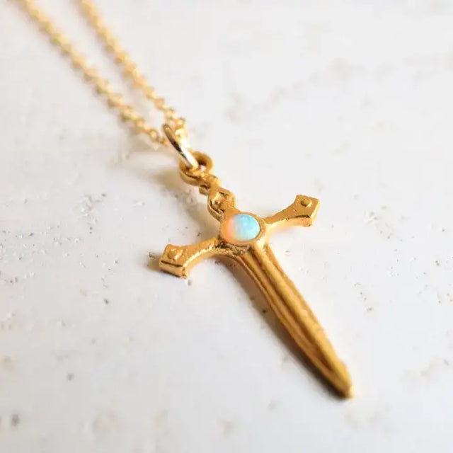 The Immortal One Necklace in Bronze & White Opal at PINCH
