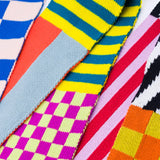 Pattern Patch Skinny Knit Scarf in Rainbow from VERLOOP at Pinch in Northampton, MA