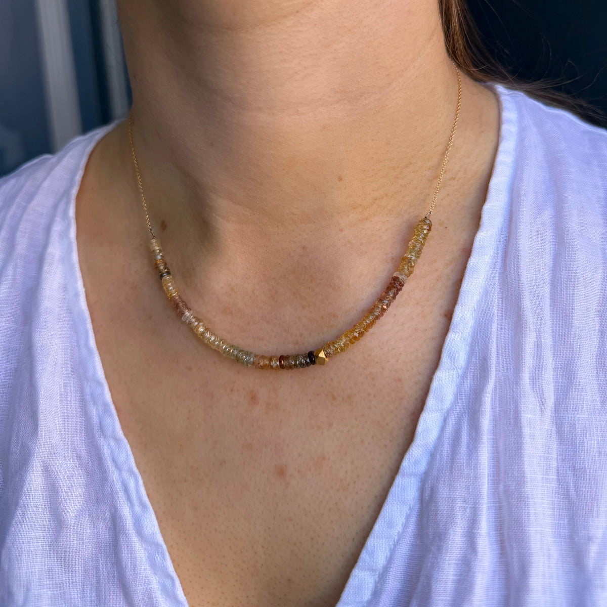 Zircon Barrels Necklace in Sterling Silver