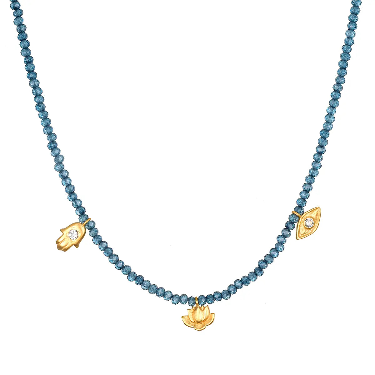 London Blue Topaz Charm Necklace