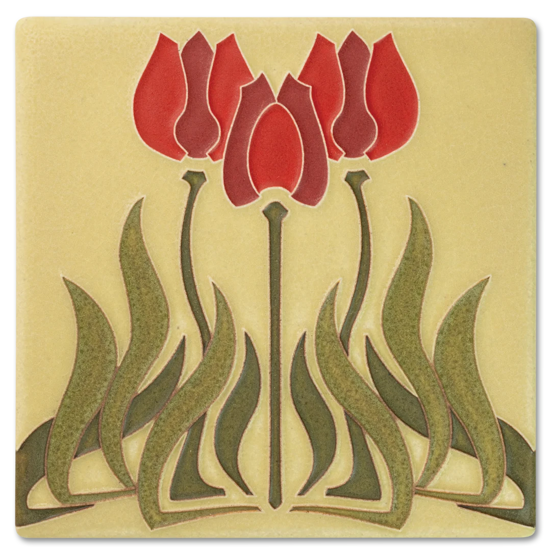 6x6 Tulips in Red Tile