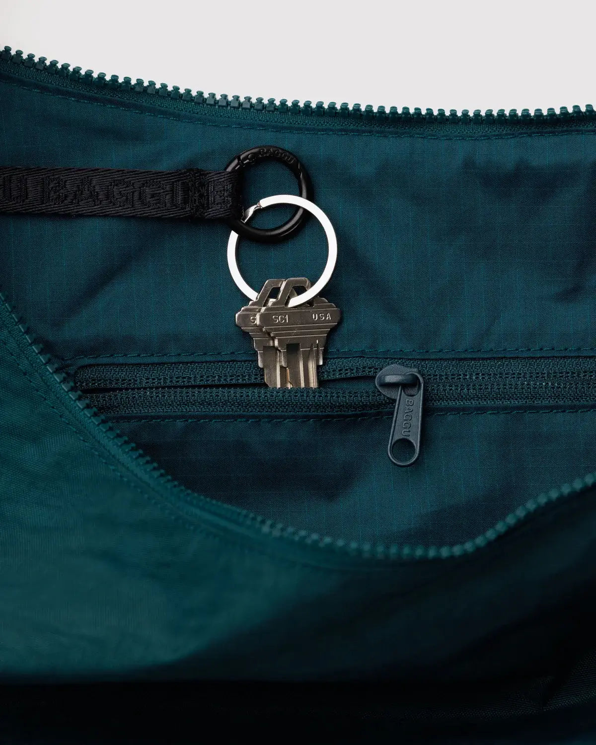 Large Nylon Crescent Bag in Deep Sea