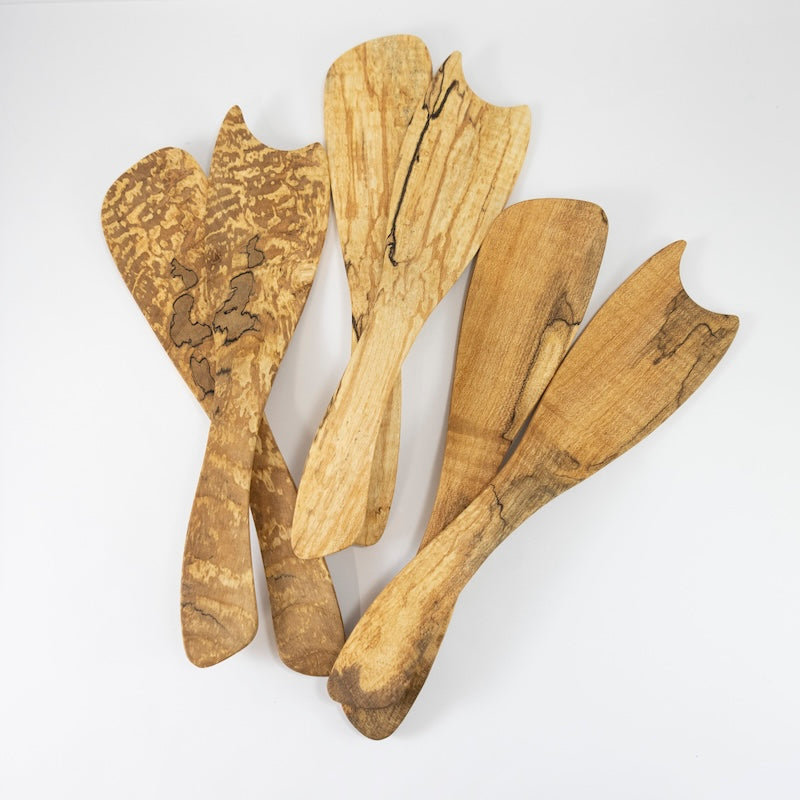 Rustic Spalted Maple Salad Servers PINCH