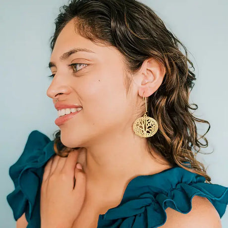 Golden Tree Earrings from Ornamental Things at Pinch in Northampton, MA