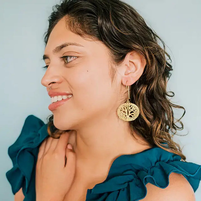 Golden Tree Earrings from Ornamental Things at Pinch in Northampton, MA