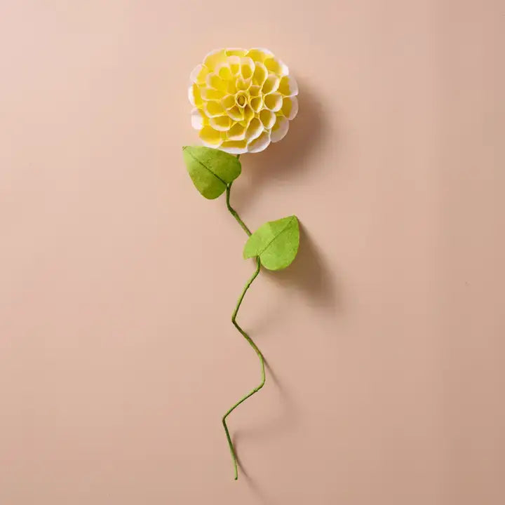 Silk Paper Dahlia Flower Yellow