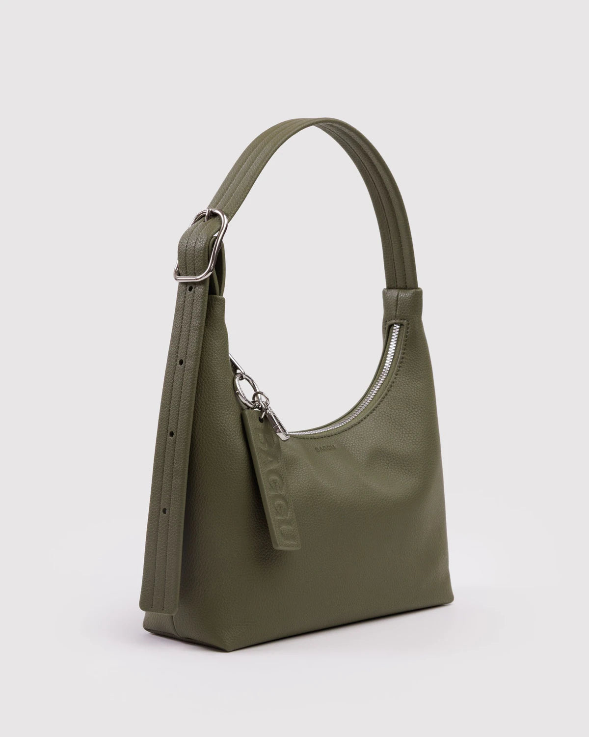 Mini Recycled Leather Shoulder Bag in Loden