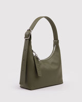 Mini Recycled Leather Shoulder Bag in Loden