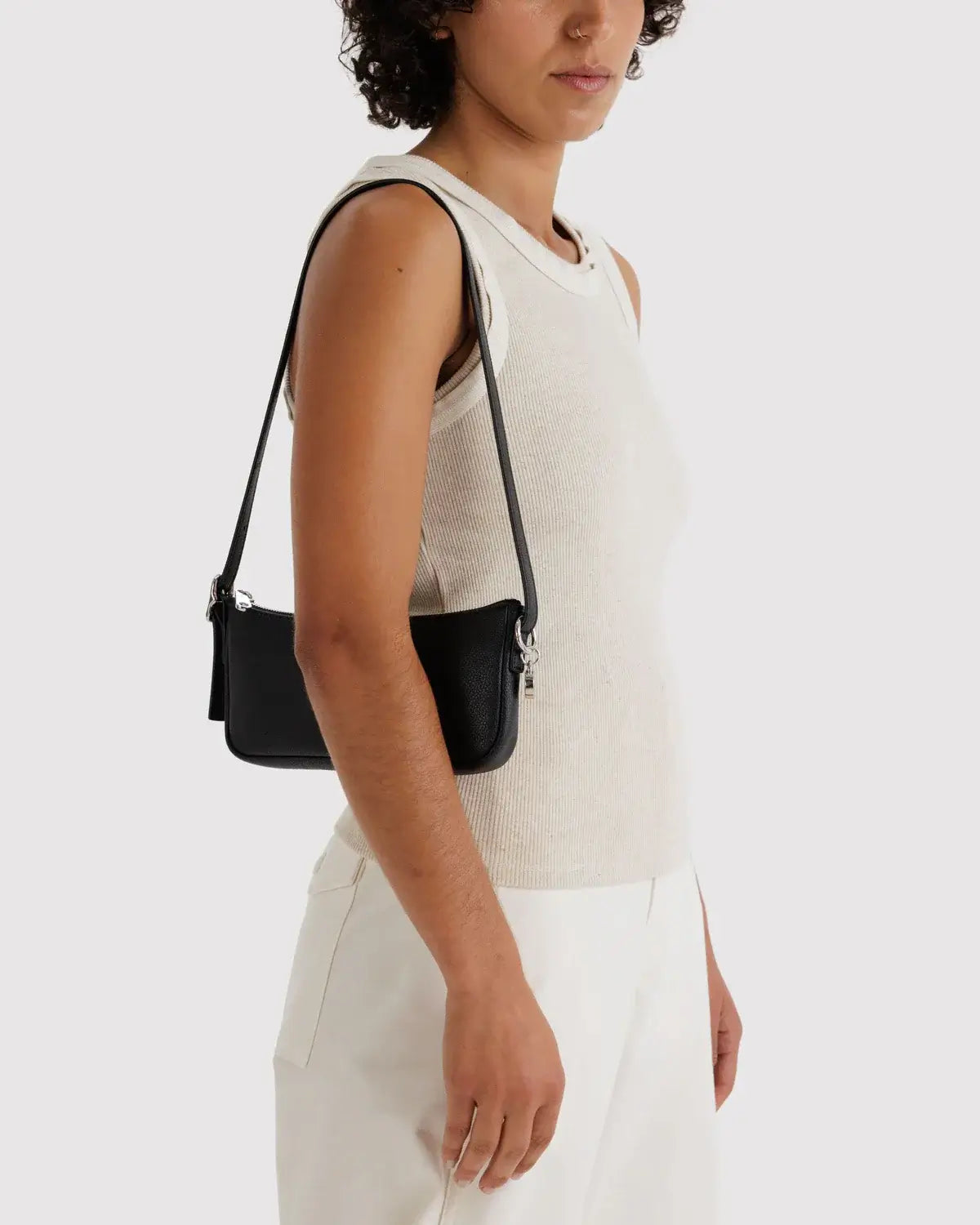 Pochette Recycled Leather in Black at PINCH