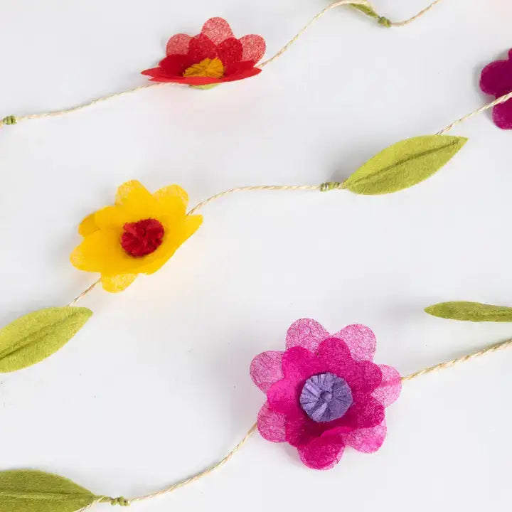 Silk Paper Flower Garland at PINCH