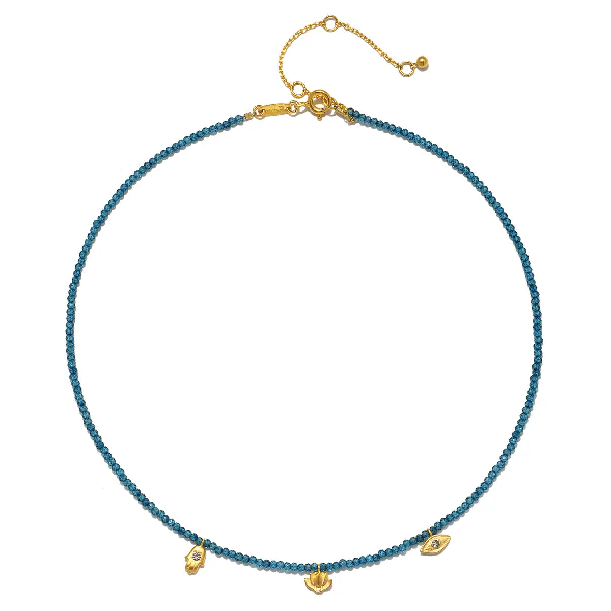 London Blue Topaz Charm Necklace