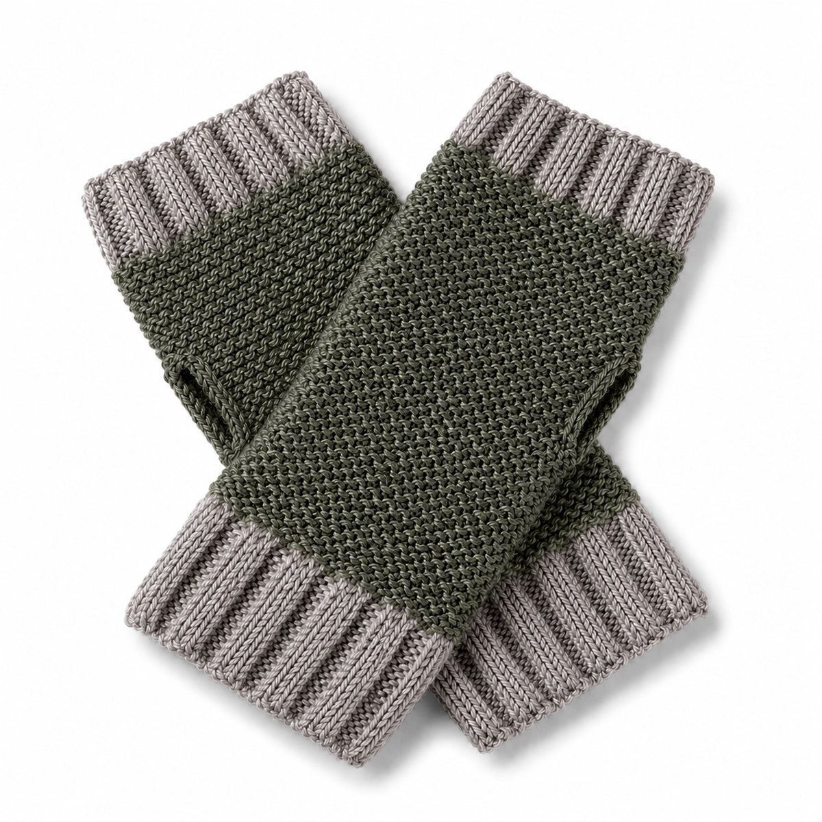 Alpaca Fingerless Trail Cuff Gloves in Olive