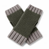 Alpaca Fingerless Trail Cuff Gloves in Olive