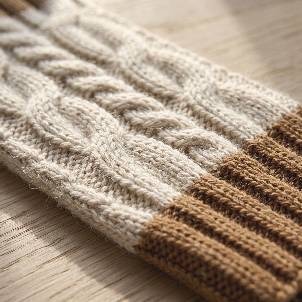Braided Alpaca Gloves in Turmeric