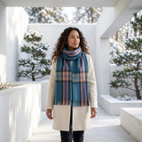 Alpaca Tartan Scarf in Abyss