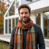 Alpaca Tartan Scarf in Autumn