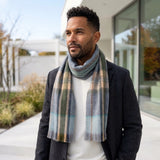 Alpaca Tartan Scarf in Shoreline