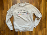 All Are Welcome Massachusetts Sweatshirt in Heather Dust