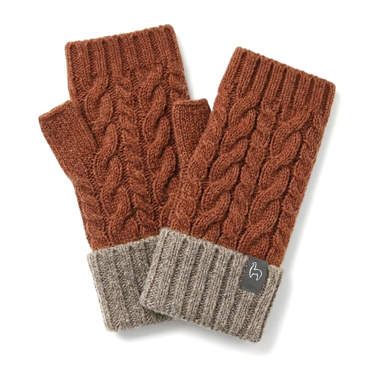 Braided Alpaca Gloves in Sienna