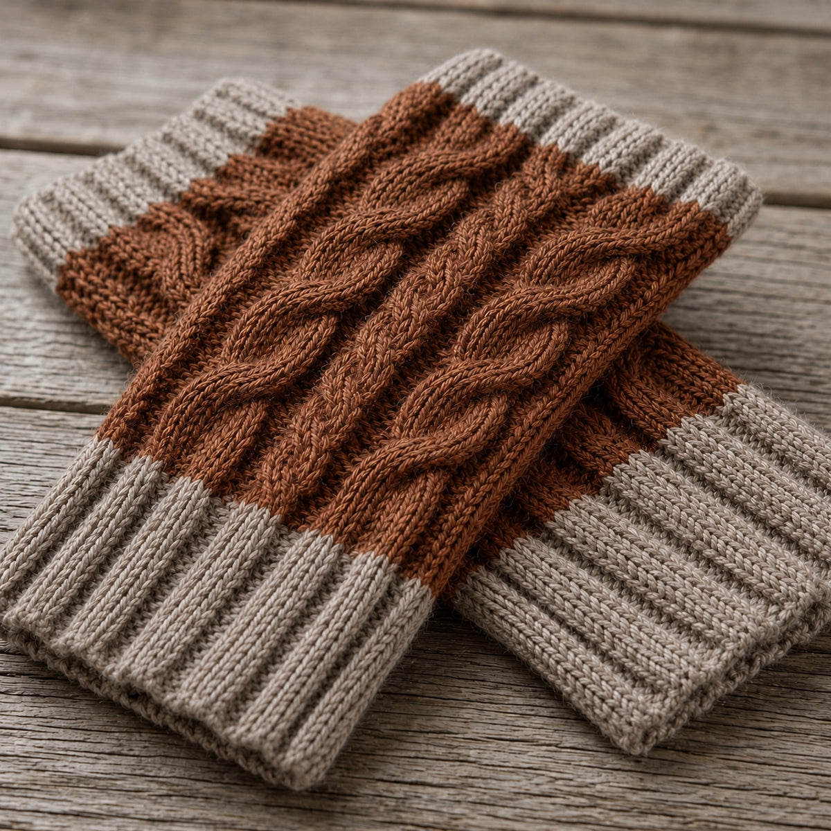 Braided Alpaca Gloves in Sienna