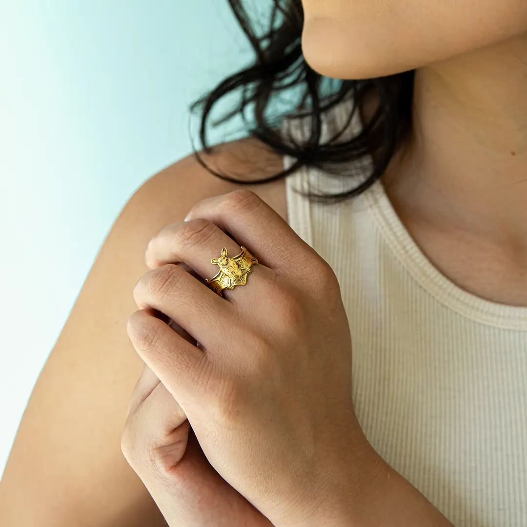 Antique Gold Bat Ring