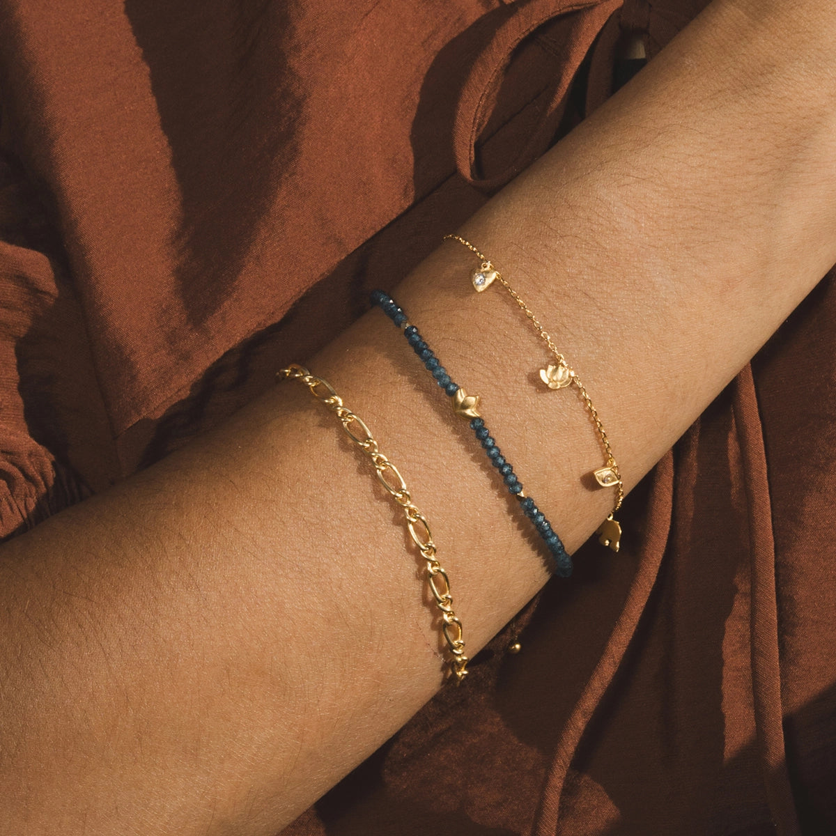 London Blue Topaz Lotus Bracelet