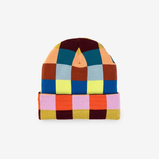 Color Patch Knit Beanie in Sport