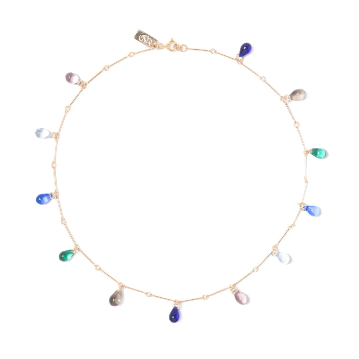 Multicolor Teardrop Fringe Necklace / Cool