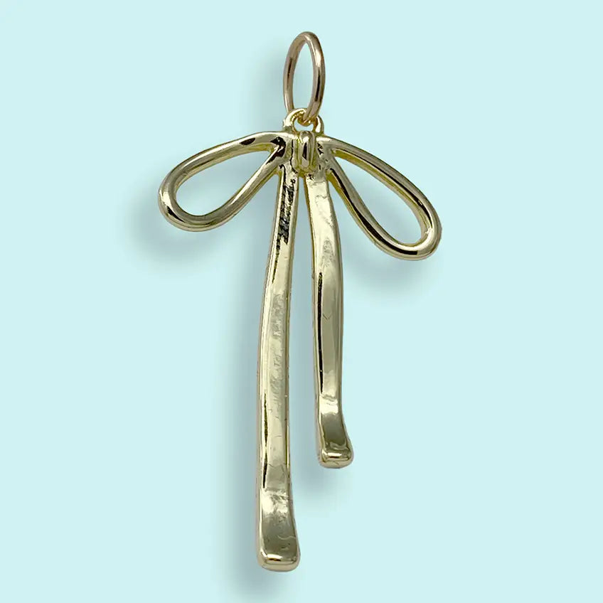 Gold Bow Necklace Charm