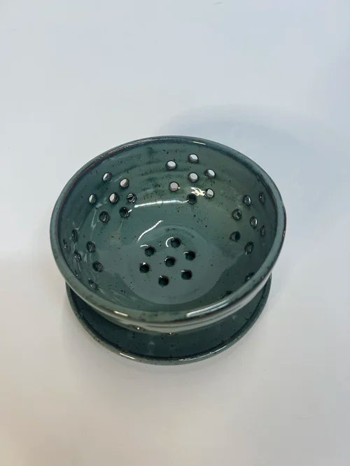Small Berry Bowl with Saucer in Dark Blue