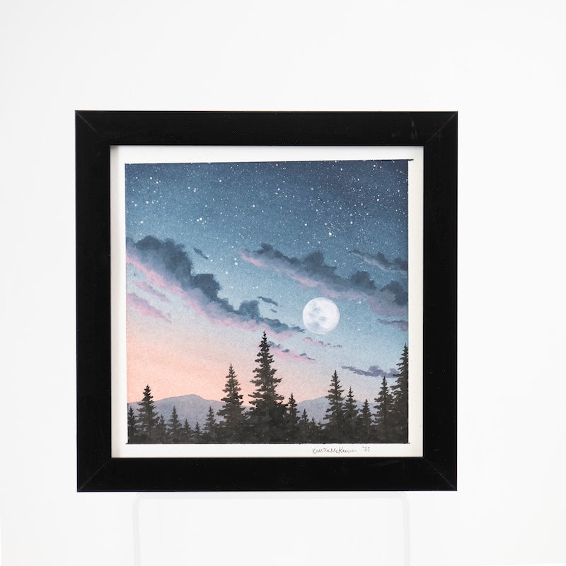 Original Framed Watercolor 6x6 #68