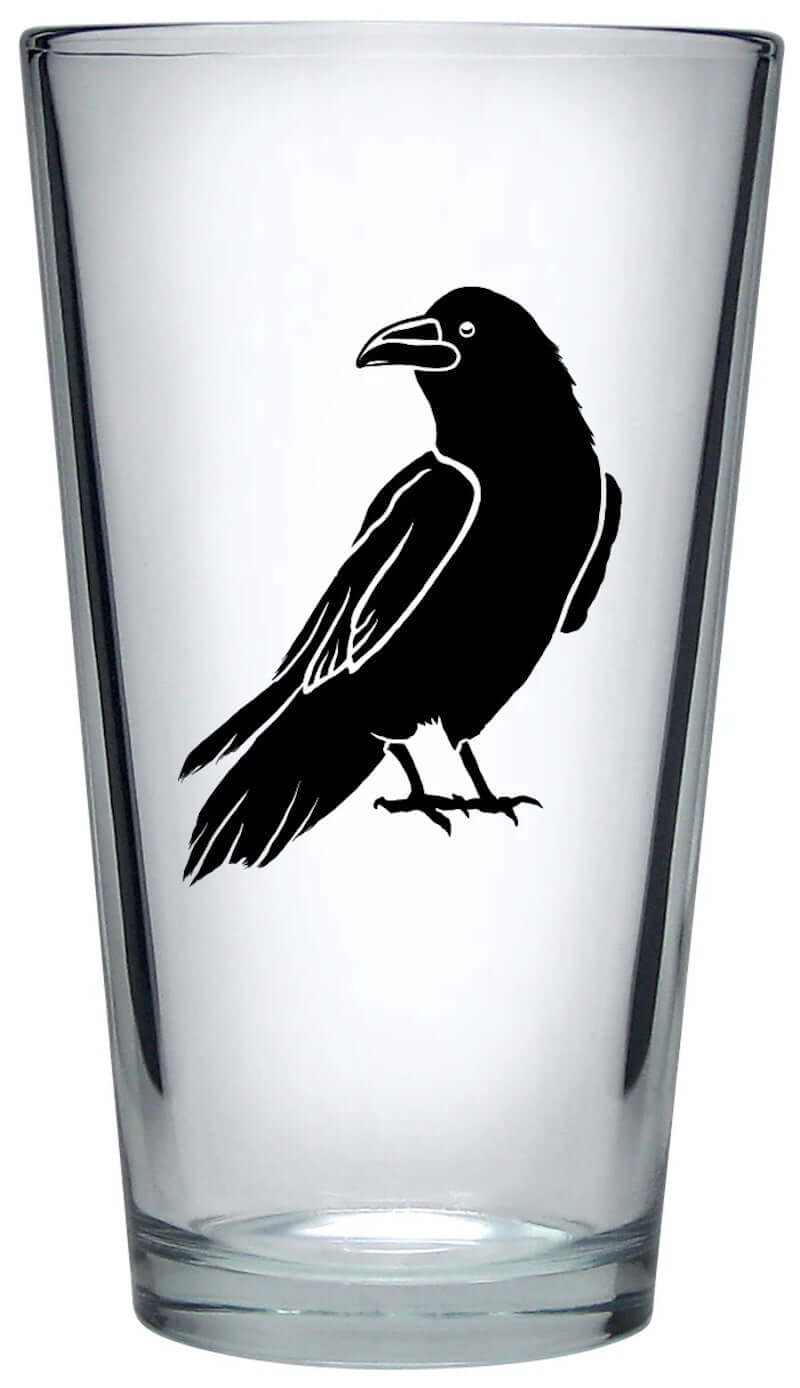 Peaceful Raven Pint Glass at PINCH