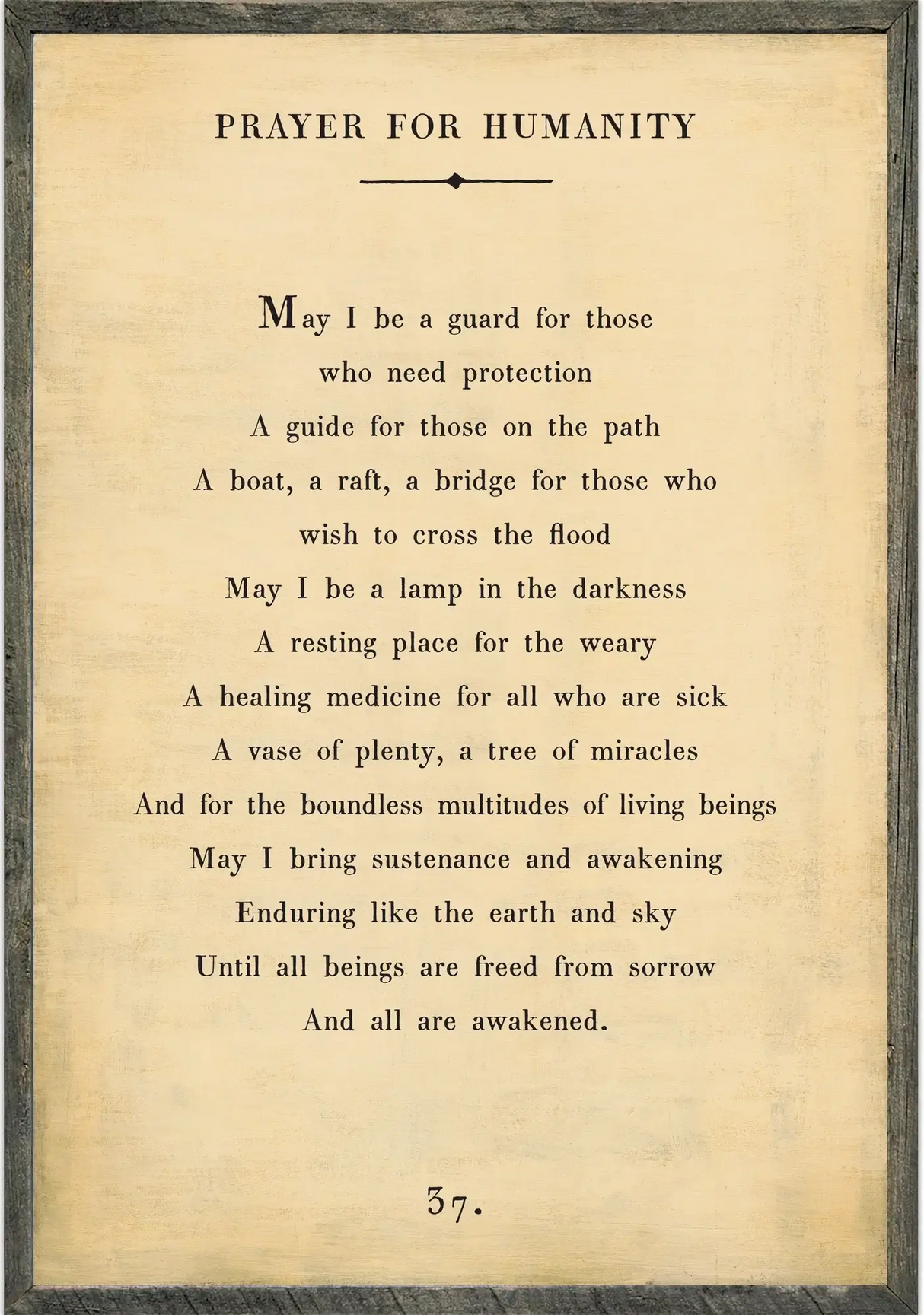 Prayer for Humanity 17x25 Wooden Print