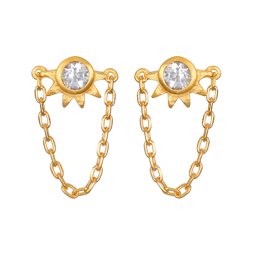 White topaz hoop hotsell earrings