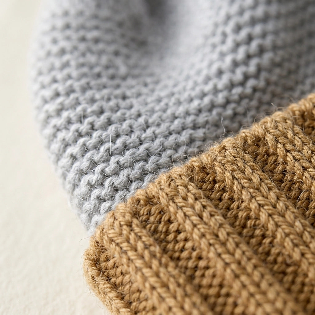 Alpaca Trail Cuff Beanie Hat in Angel Dust