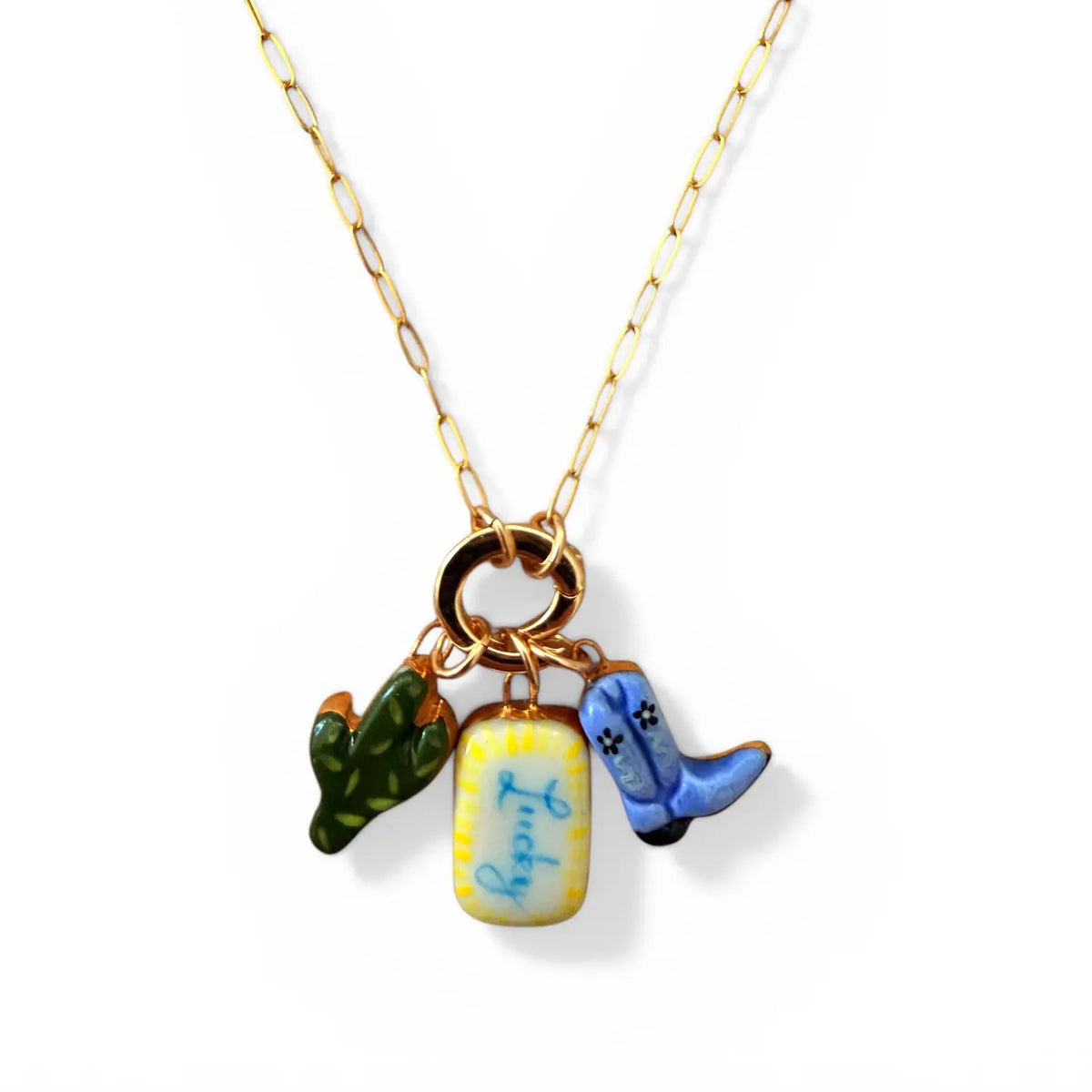 Lucky Yellow Rectangle Charm