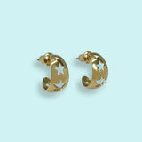 Gold Star Hoop Earrings